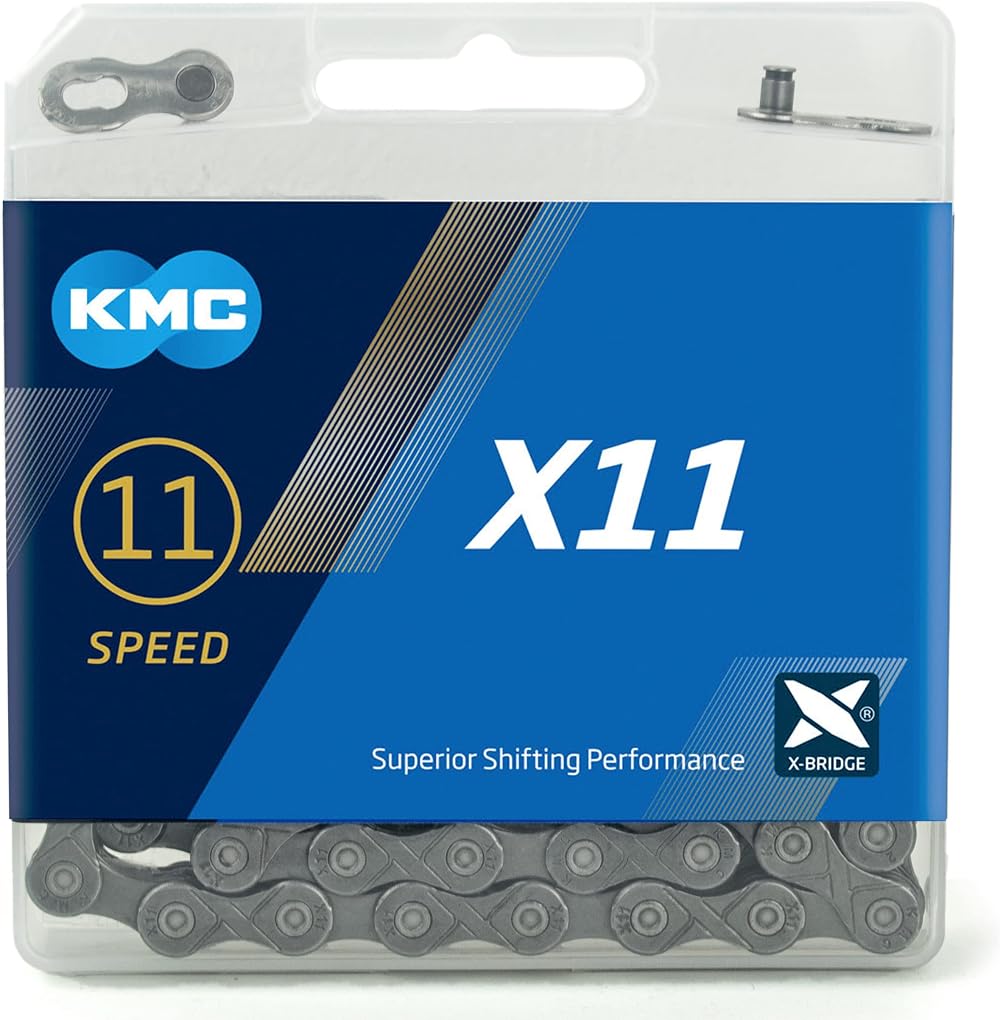 KMC X11 Chain Grey 118 Links Unisex Compatible with Shimano Campagnolo SRAM