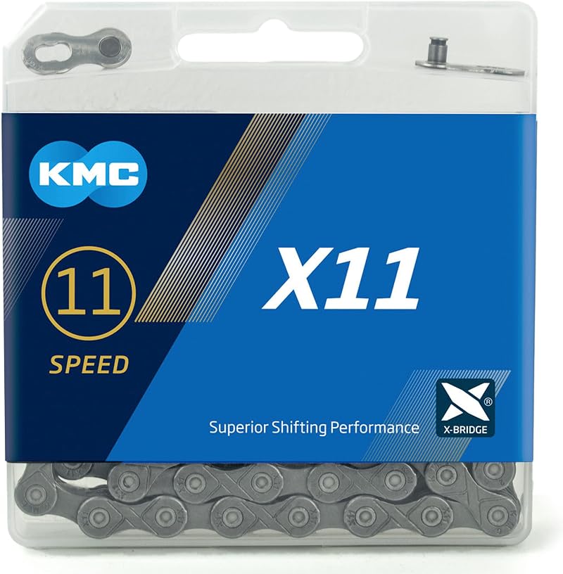 KMC X11 Chain Grey 118 Links Unisex Compatible with Shimano Campagnolo SRAM