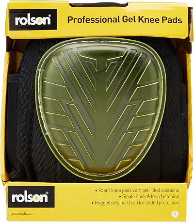 Rolson 82711 Gel Knee Pads Work Comfort Secure Fit Sewn Cap Pack of 2
