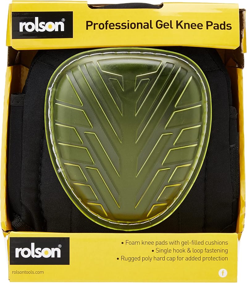 Rolson 82711 Gel Knee Pads Work Comfort Secure Fit Sewn Cap Pack of 2