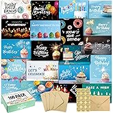 100 Happy Birthday Cards with Envelopes, 20 Unique Designs, Birthday Cards Bulk with Short Generic Message Inside, 4x6 inches, Assorted Birthday Cards Assortment for Business, Office and Personal