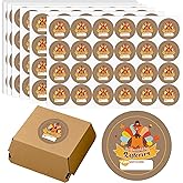 Marspark 240 Pcs Thankful for Leftovers Labels Stickers 2" x 2" Thanksgiving Circle Stickers Leftover Container Tag Sticker for Envelope Seals Cards Thanksgiving Party Favor Supplies