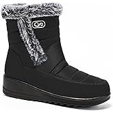 HARENCE Womens Winter Boots Comfort Snow Warm Fur Lined Outdoor Waterproof