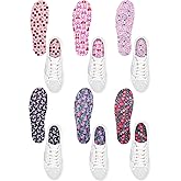 Velmitten 6 Pairs No Show Socks Sockless Shoe Liner Washable Barefoot Shoe Insoles No Slipping Inserts for Women Man(Elegant Style)