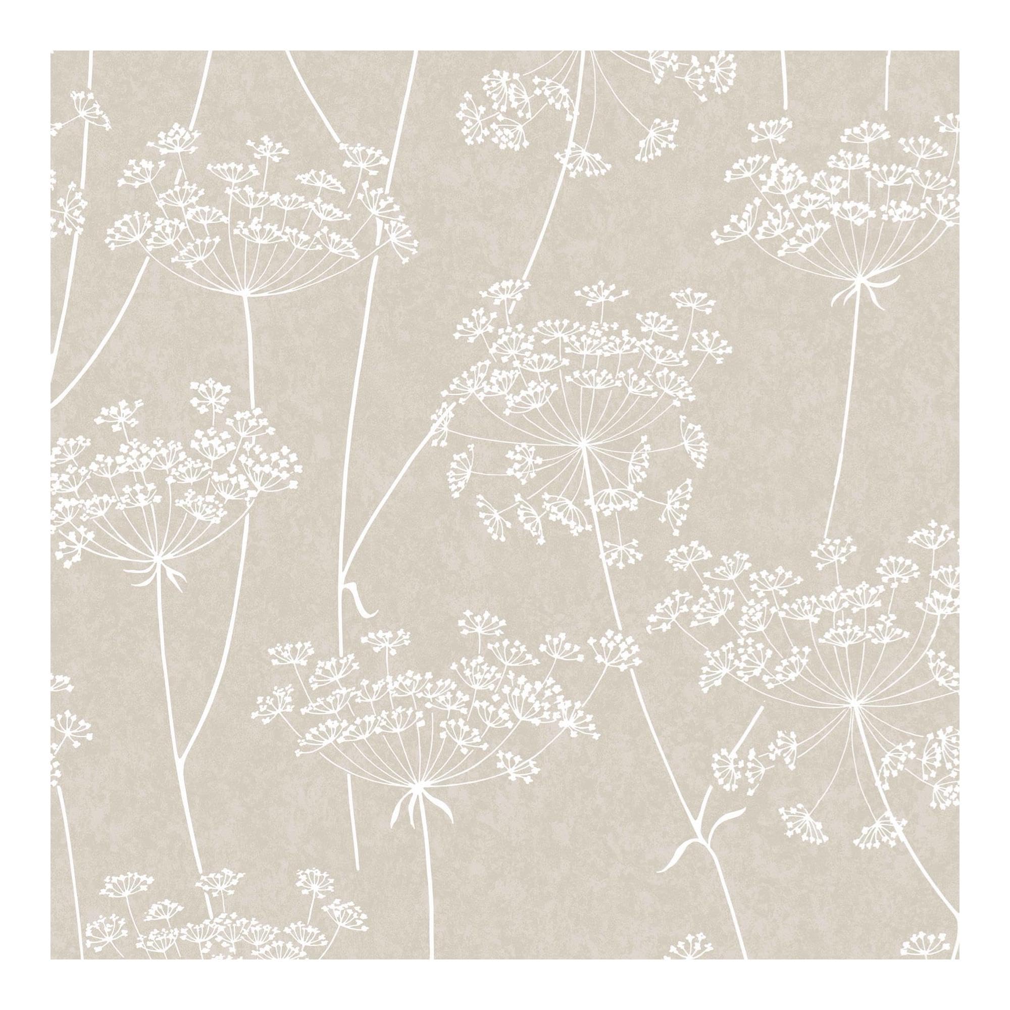 Superfresco Easy Aura Taupe Wallpaper | Paste the Wall | Cream Floral | Eco-Friendly