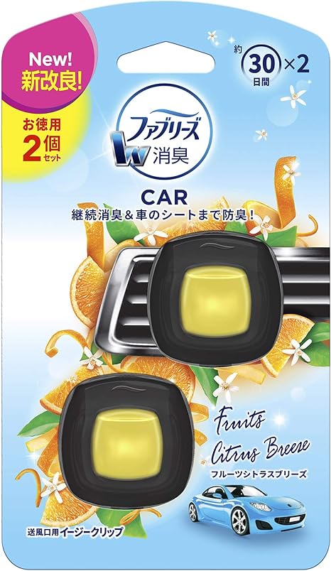 Amazon Co Jp ファブリーズ 車用 クリップ型 消臭芳香剤 イージークリップ フルーツシトラスブリーズ 2ml 2個 車 バイク