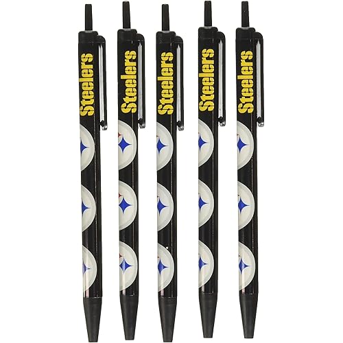 Pro Specialties Group NFL 5-Pack Retractable Click Pens- Great Stocking Suffers and Party Favors