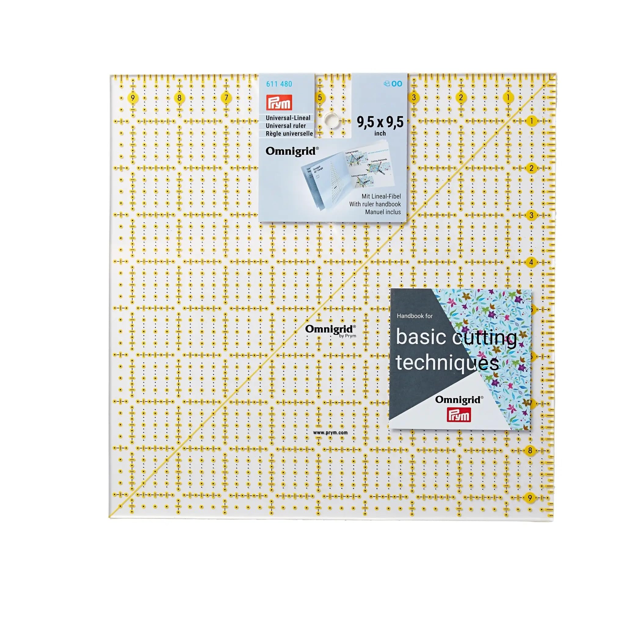 Prym Ruler, 9.5 x 9.5 Inch,Transparent