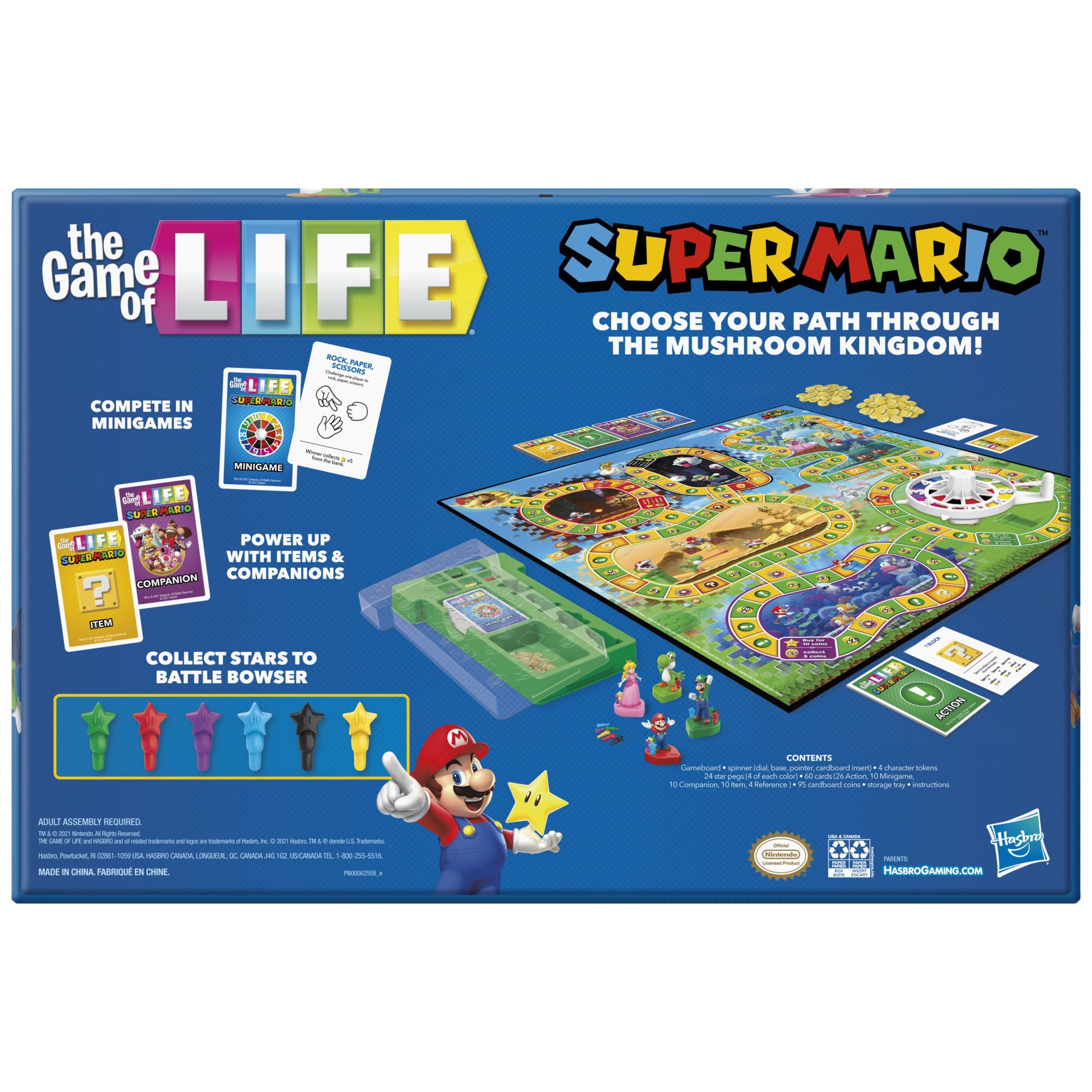 Hasbro Gaming The Game of Life: Super Mario Edition Board Game for Kids Ages 8 and Up, Play Minigames, Collect Stars, Battle Bowser