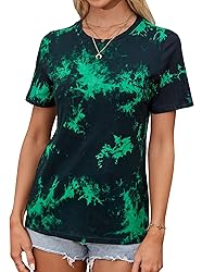 LilyCoco Women's Tie Dye Shirt Short Sleeve