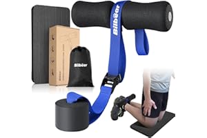 Bilbear Adjustable Nordic Hamstring Curl Strap with Kneeling Mat,Portable Nordic Strap for Hamstring Curls,Hamstring Stretch,Crunch,Sit-ups,Nordic Curl Machine at Home,Withstand 400lbs
