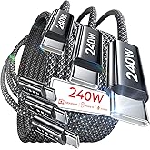 LISEN High Speed USB C auf USB C, 240W USB C auf USBC Kabel, 3er Pack [3.3/3.3/6.6FT] Typ C auf Typ C Kabel Schnellladung für