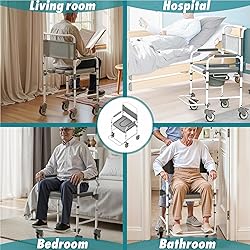Littneo Bedside Commode with Wheels, Shower