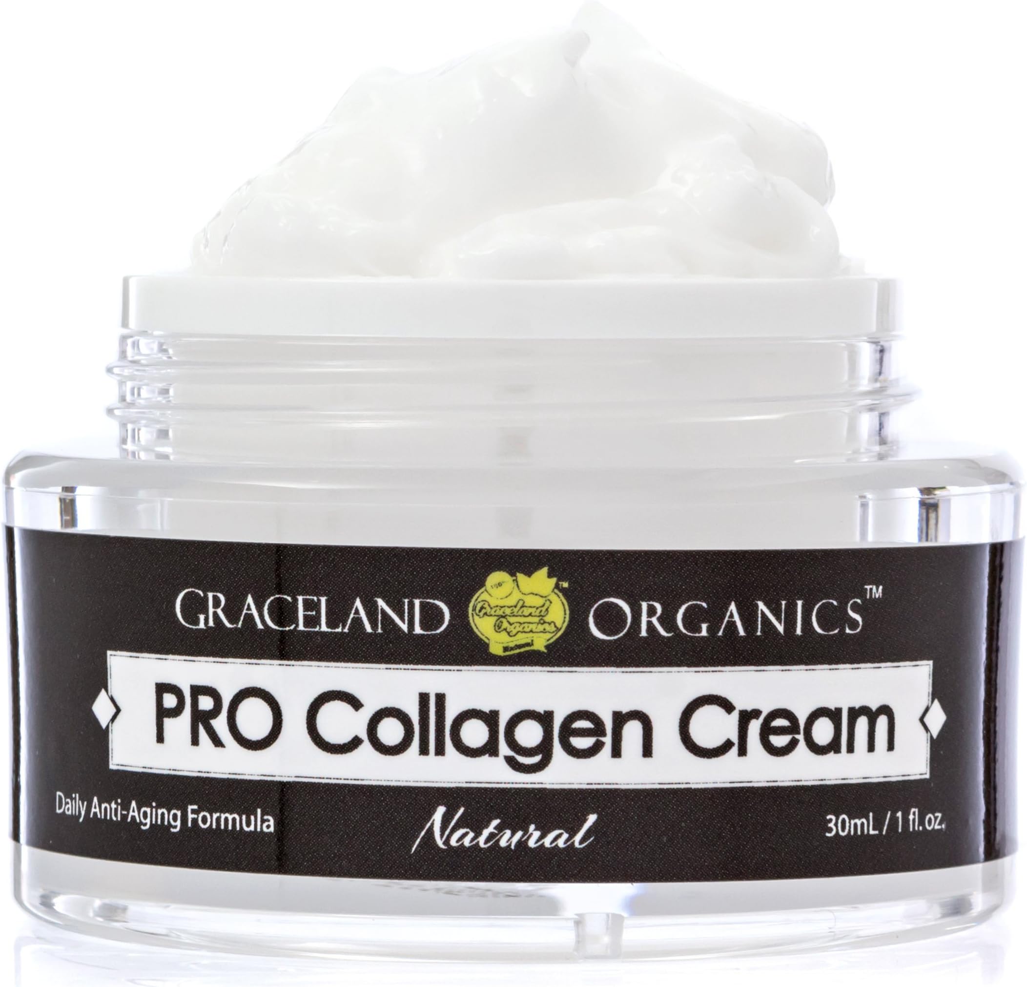 Graceland Organics Super Collagen Anti-Aging Facial Cream with Natural Ingredients Active Vitamin C, Shea Butter to Reduce Fine Lines Wrinkles Men Women Moisturizing Cream for Night and Day
