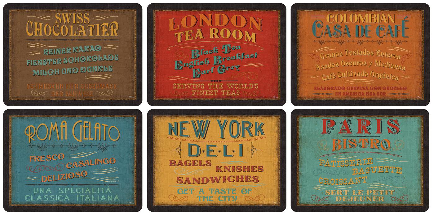 Portmeirion Home & Gifts Pimpernel Lunchtime Placemats, Set of 6, 30.5 x 23 cm, Duck Egg Blue