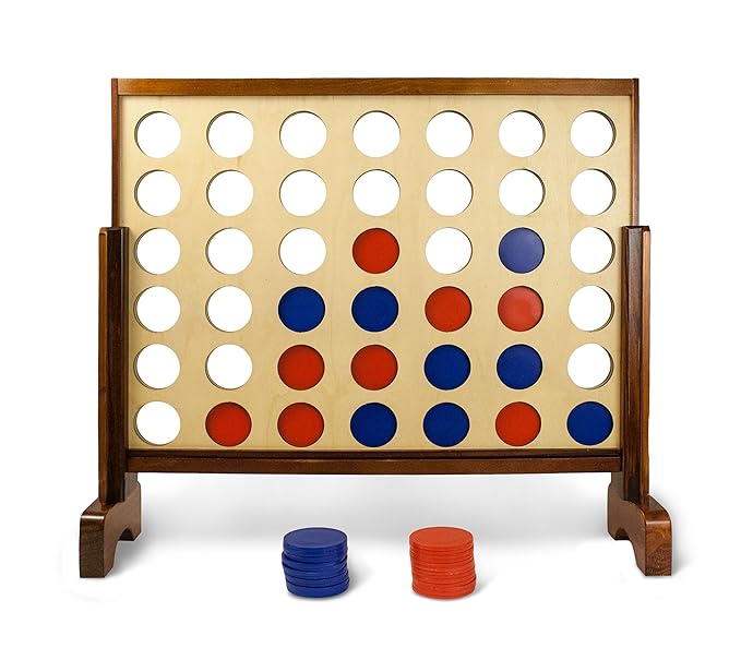 Yard Games – 4 Gewinnt Holz XXL Spiel – Riesen Vier Gewinnt für Draußen, Outdoor & Garten