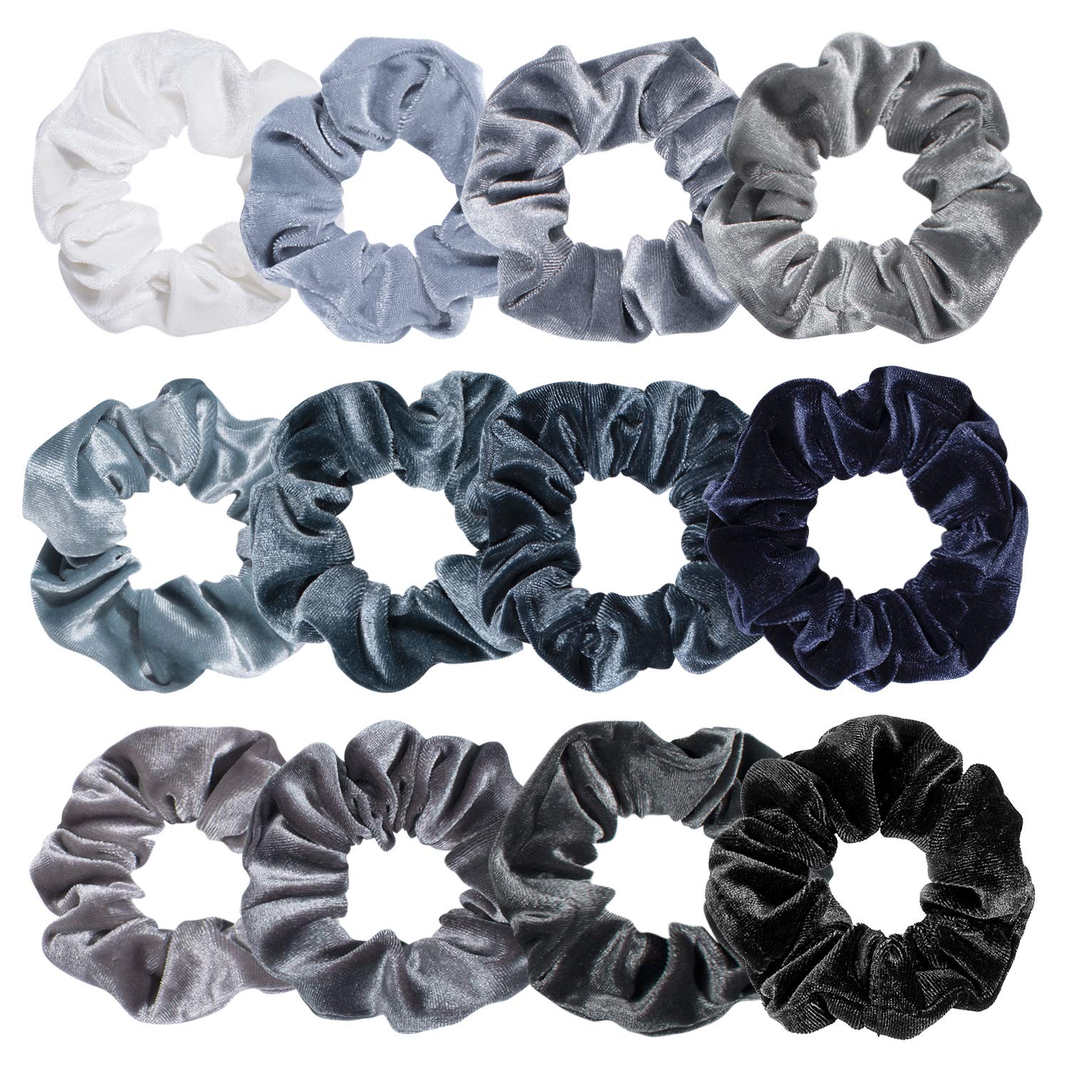 Whaline 12 Pack Hair Scrunchies Premium Velvet Scrunchy Elastic Hair Bands for Girls, Women Hair Accessories (12 Colors) : Beauty