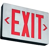 Lithonia Lighting LE S 1 R EL N SD LED Aluminum Emergency Exit Sign, 2 watts, Silver