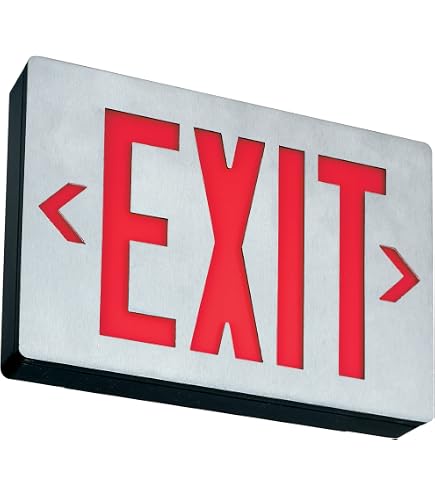 Lithonia Lighting LQC 1 R EL N LED Exit Sign Emergency with Red