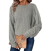Bosmeer Womens Batwing Long Sleeve Shirts Lightweight Sweaters Work Tunic Tops Dressy Casual Loose Fit Fall Clothes 2025