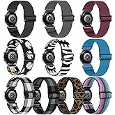 enkic 22mm Elastic Nylon Bands Compatible with Samsung Galaxy Watch 3 45mm/Galaxy Watch 46mm/Gear S3 Frontier/Classic/Garmin Venu 3/Vivoactive 4, 10Pack Stretchy Adjustable Sport Straps for Men Women