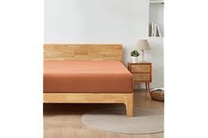 Alazuria Queen Size Fitted Sheet Only - 12" to 16" Deep Pockets - Ultra Soft & Breathable Bed Sheet - Hotel Quality Mattress Sheets (80" X 60", Terracotta Pastel)