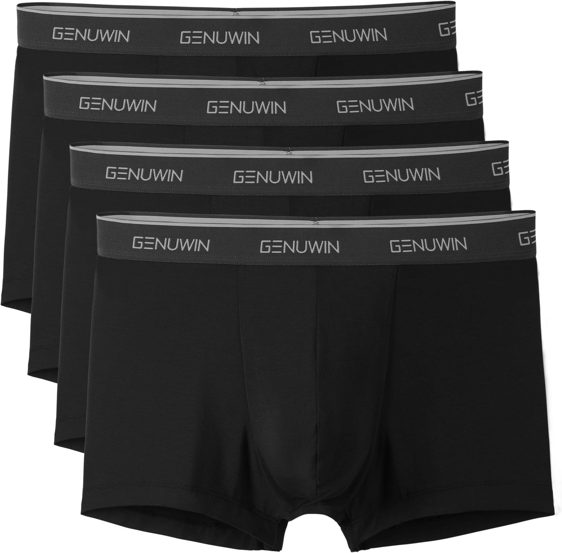 Men's 4 Pack Boxer Shorts Ultra Soft Bamboo Trunks Underwear Fitted Boxer Trunks