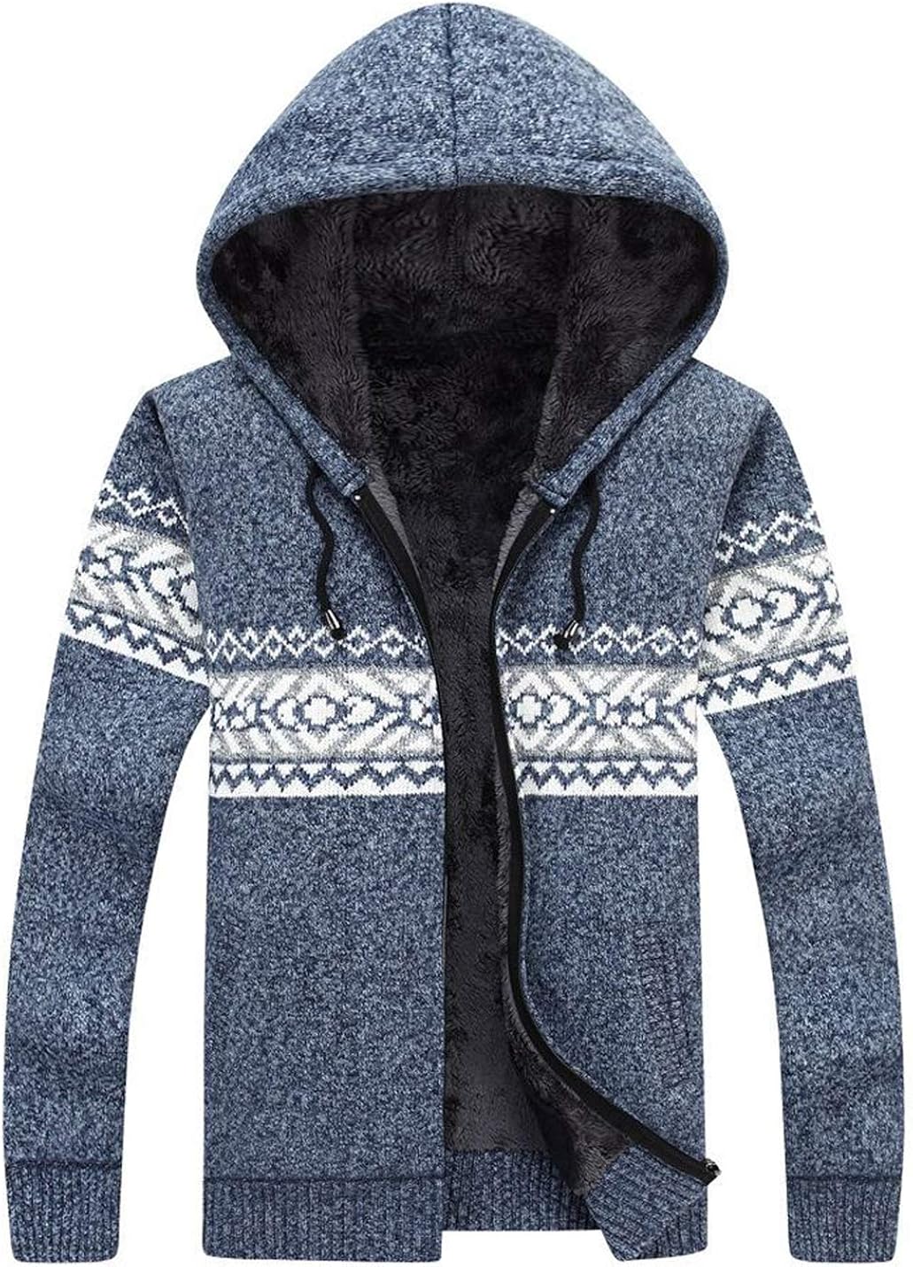 ZGZZ7 Men's Winter Warm SherpaLined Sweater Cardigans Zipper Fleece