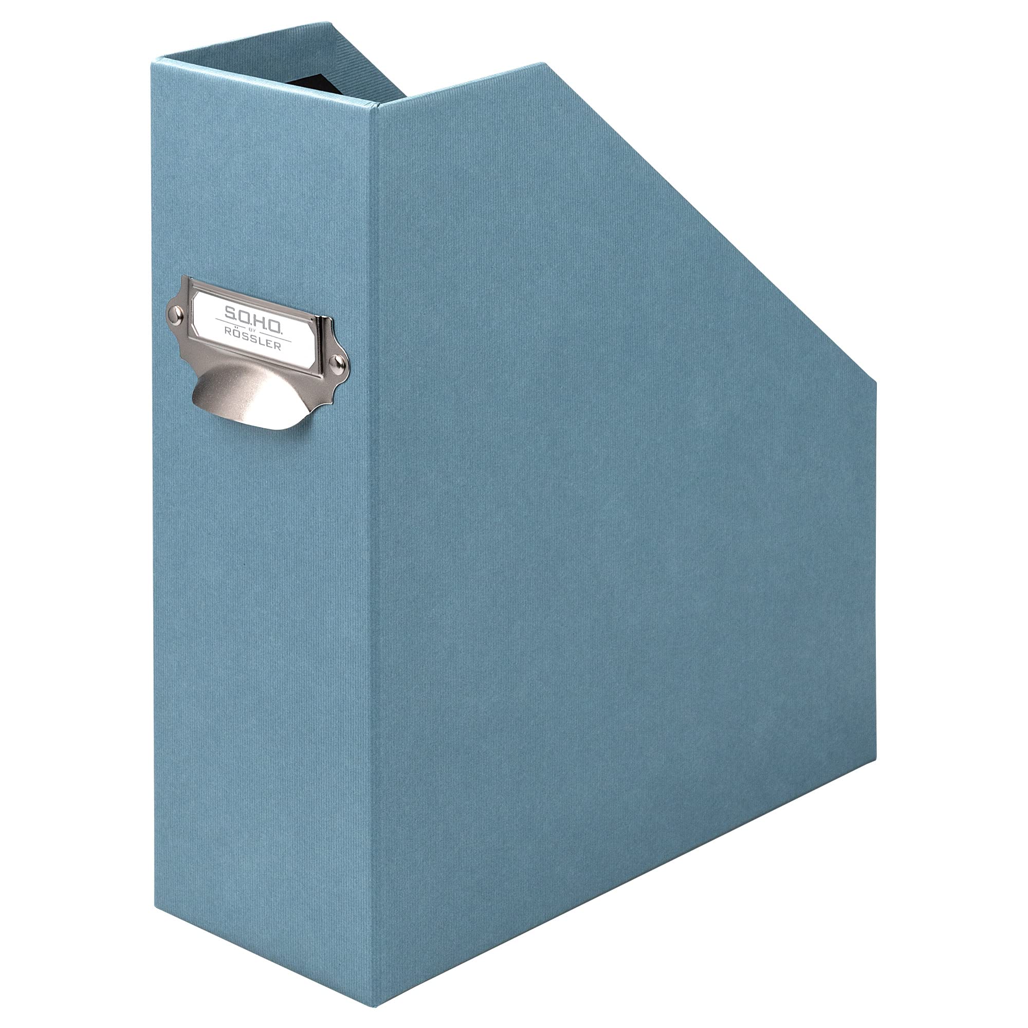 Rössler Papier 1318452151 - S.O.H.O. Opbergmap voor DIN A4, met handgreep en beschrijfbaar insteeklabel, 11,5 x 26 x 31,5 cm, denim, 1 stuk