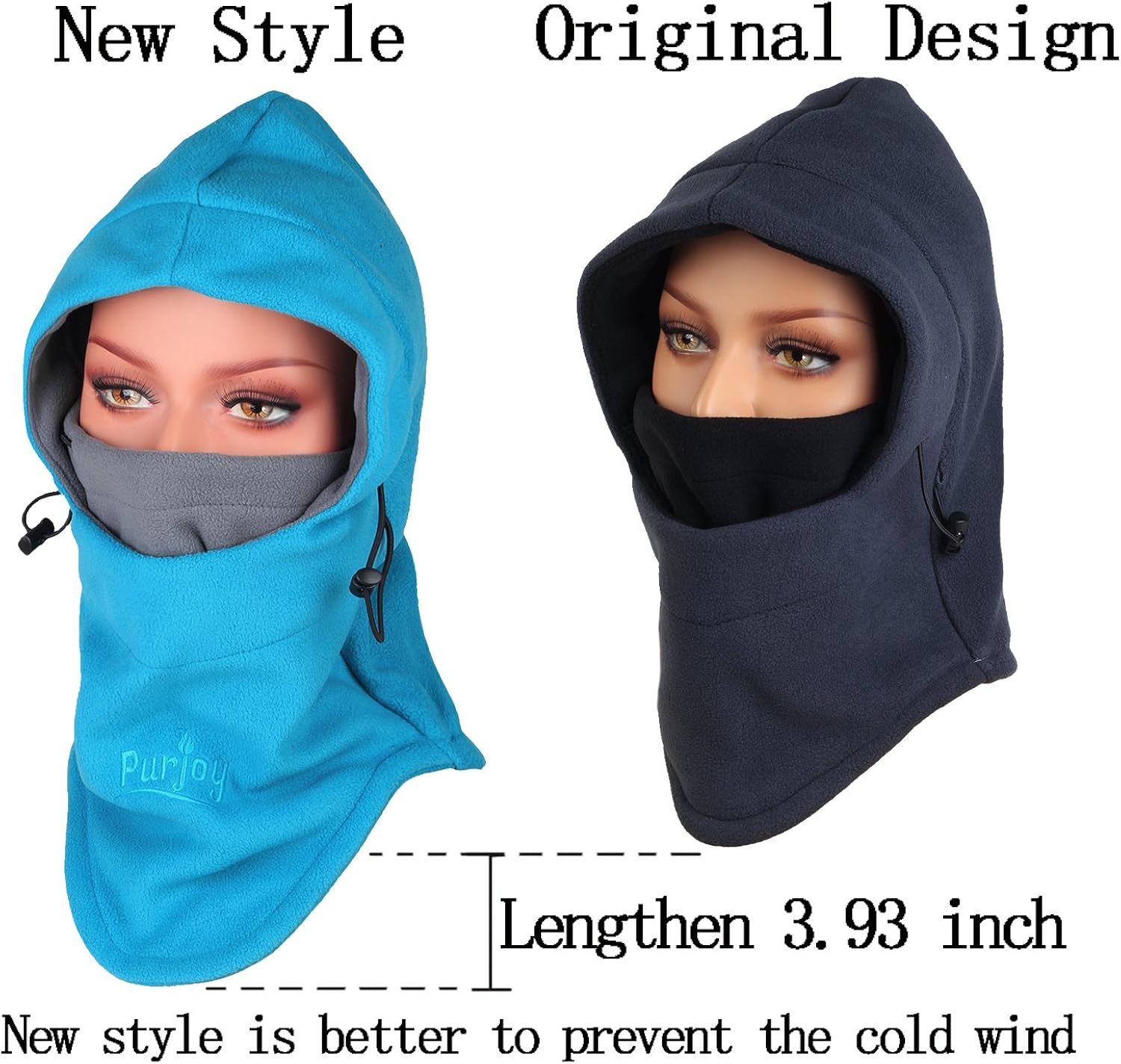 Purjoy Multipurpose Use Thermal Warm Fleece Balaclava Hood Police Swat Ski Bike Wind Stopper Full Face Mask Hats Neck Warmer Outdoor Winter Sports Snowboarding Cap (Black+Grey) at  Women’s Clothing store