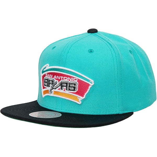 Casquette Snapback Mitchell & Ness San Antonio Spurs - Rose/Sarcelle, Réglable, Occasion