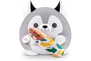 ZURU Snackles (Subway Huskie Super Sized 14 inch Plush by ZURU, Ultra Soft Plush, Collectible Plush with Real Licensed Brands, Stuffed Animal