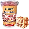 G-BOX Freeze Dried Ice Cream| Crunch Strawberry Shortcake Ice Cream Bites - Perfect for Camping, Outdoor, and Party - Air-tight Sealed in a Deli Container (7 OZ Strawberry Shortcake)