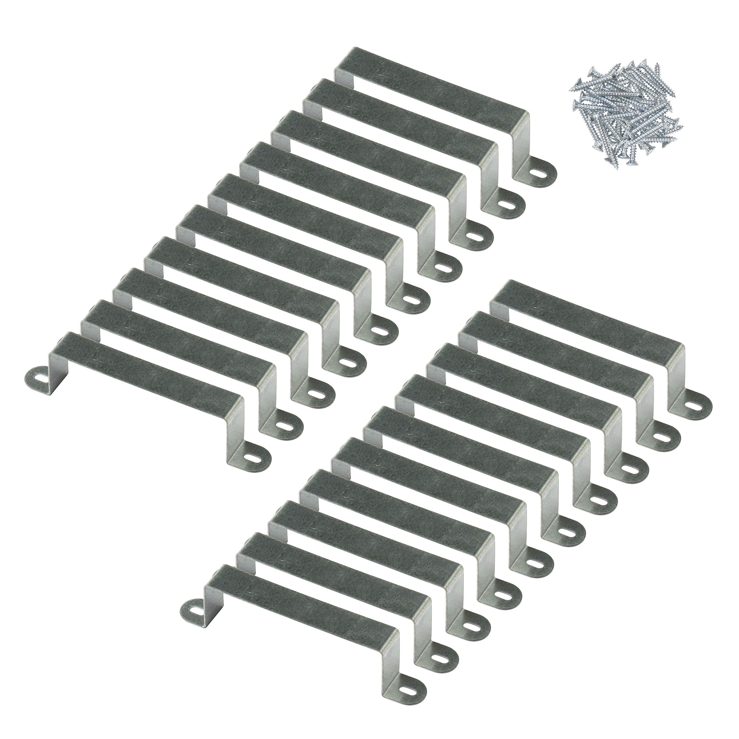 Dorgerove 20 Pack Fence Panel Security Brackets Galvanized Steel for 4x4 inch Concrete or Wooden Posts with 40 Screws