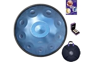 AS TEMAN HANDPAN ASTEMAN Handpan in D Minor,440hz, 22 inches with 10 notes, comes with a backpack, courses, finger sleeves, stand, cleaning cloth, and two mallets.