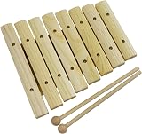 A-Star Wooden Xylophone 8 Notes Kids Instrument with 2 Wood Beaters view 1