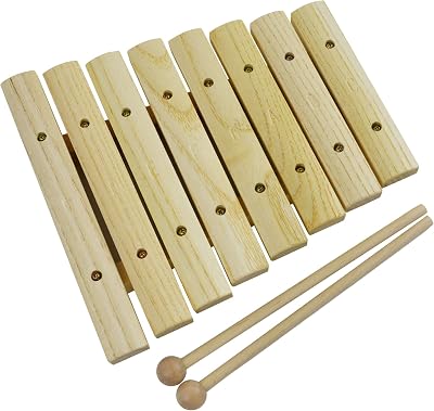 A-Star Wooden Xylophone 8 Notes Kids Instrument with 2 Wood Beaters