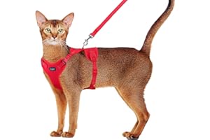 Supet Cat Harness and Leash Set for Small to Large Cats Adjustable Cat Vest Harness with Reflective Trim Universal Cat Leash and Harness for Cats/Puppies