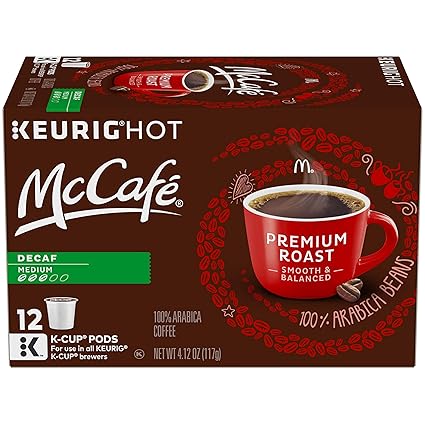 Mccafe Decaf Premium Medium Roast K Cup Coffee Pods 12 Pods