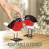 GloBrite Set of 2 Robin Garden Ornaments PolyResin Weatherproof Robins view 4