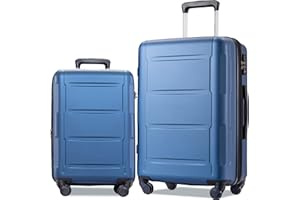 Merax Luggage Sets 2 piece Carry on Luggage Suitcase Sets of 2, Hard Case Luggage Expandable with Spinner Wheels (Blue 2-Piece (20/28))