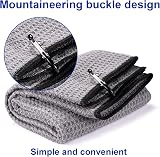 Yizerel 2 Pack 16x24 Tri-fold Golf Towel Microfiber with Carabiner Clips view 3