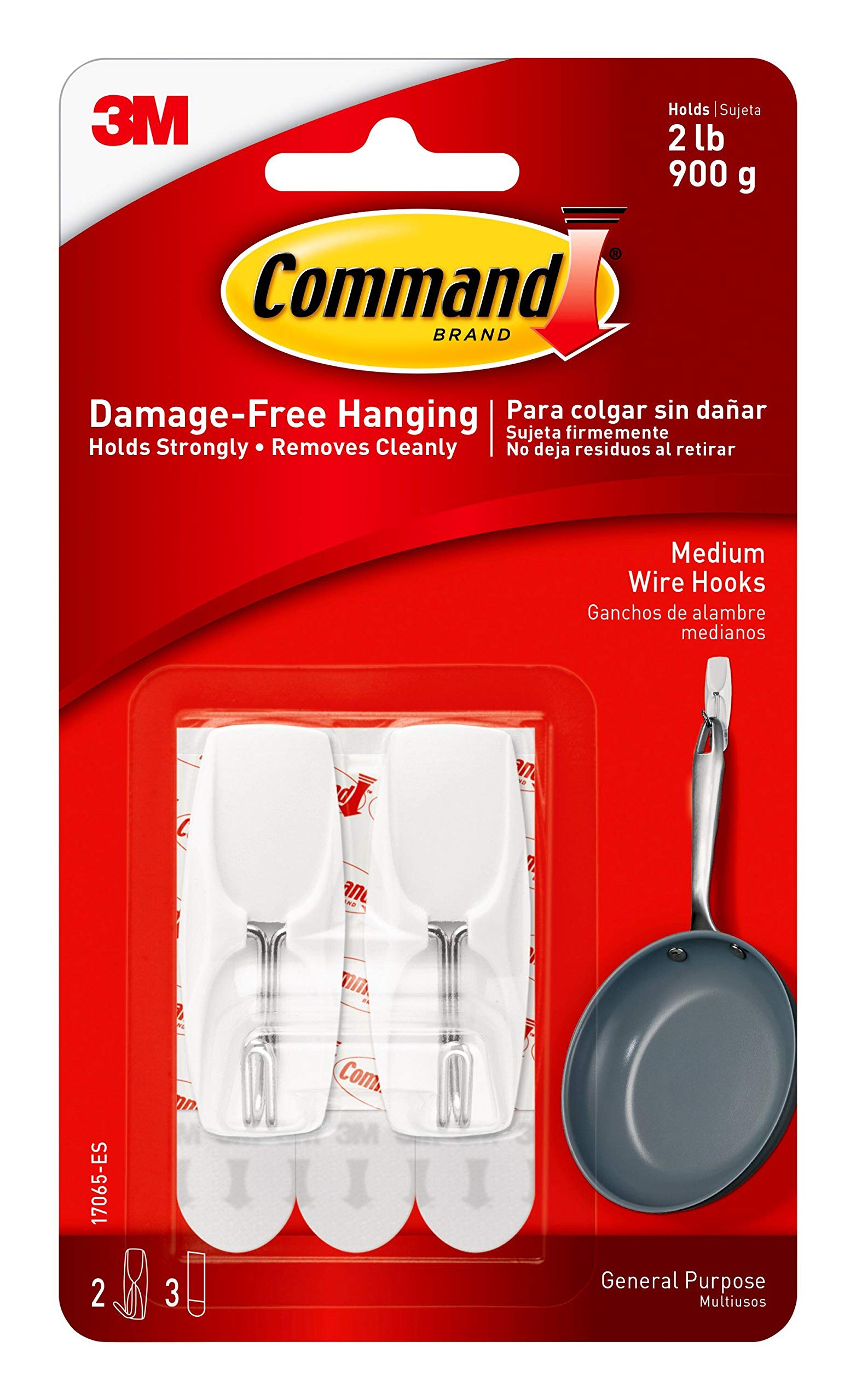 Command 17065-ES Medium Wire Toggle Hook - White