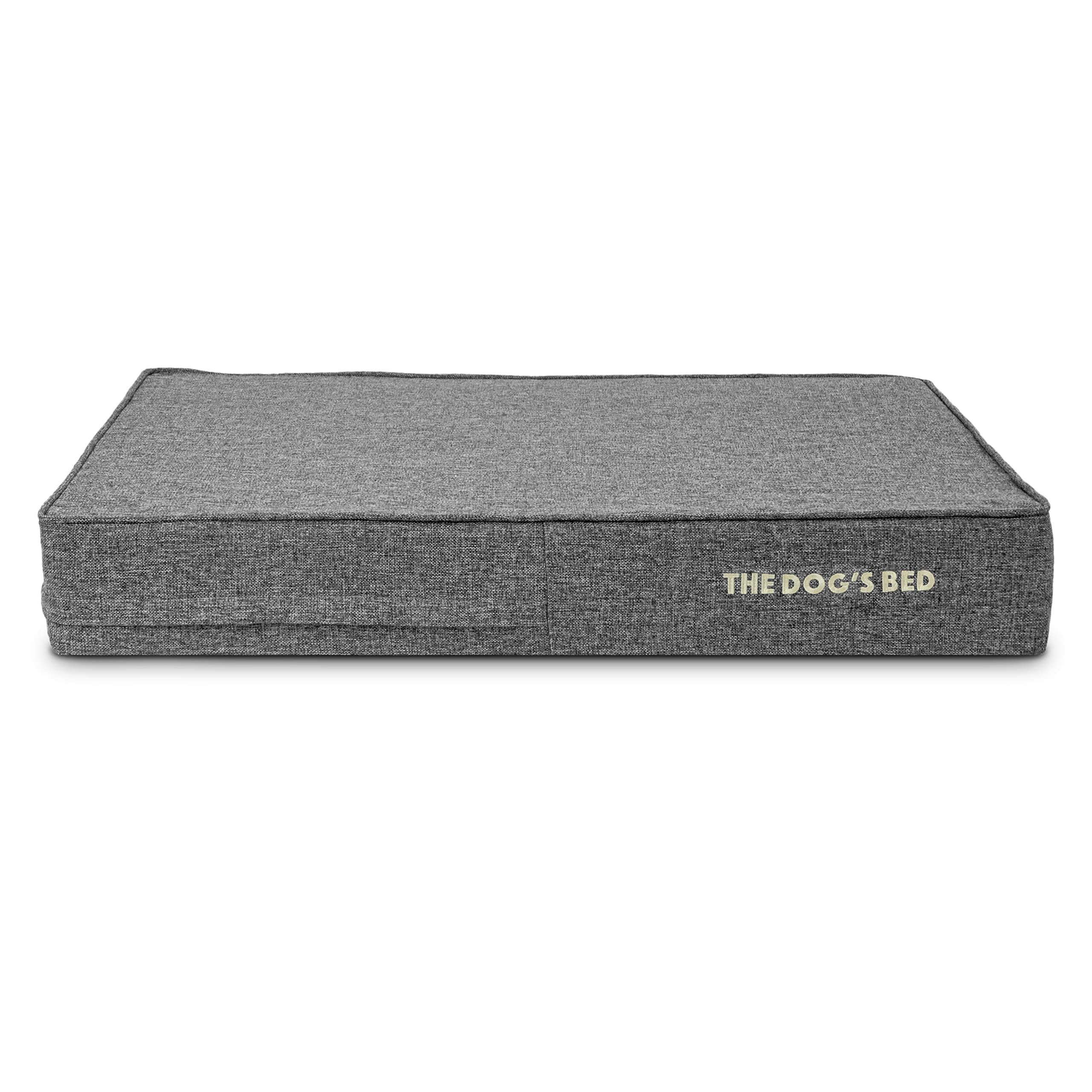 The Dog’s Bed Cover – Replacement Cover, Grey Linen, Large, 15cm