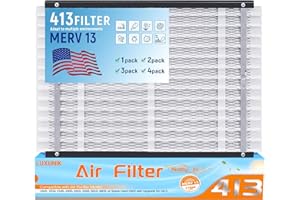 LUXUNIK 2 Pack 413 Replacement Air Filter MERV 13 Compatible with AprilAire Models 1410, 1610, 2410, 2416, 3410, 4400, fit for 16x25x4 Furnace