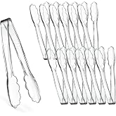 [Clear Tongs 7.5'' Inches] Plasticpro 7.5'' Serving Tongs Heavy Duty Reusable Kitchen and BBQ Clear Serving Tong for party's, Caterings, Events, Buffet, Weddings, And every Day use Pack of 12