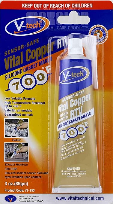 Streetwize V-Tech Copper RTV Silikondichtungsmasse mit Sofortdichtung bis 370 Grad
