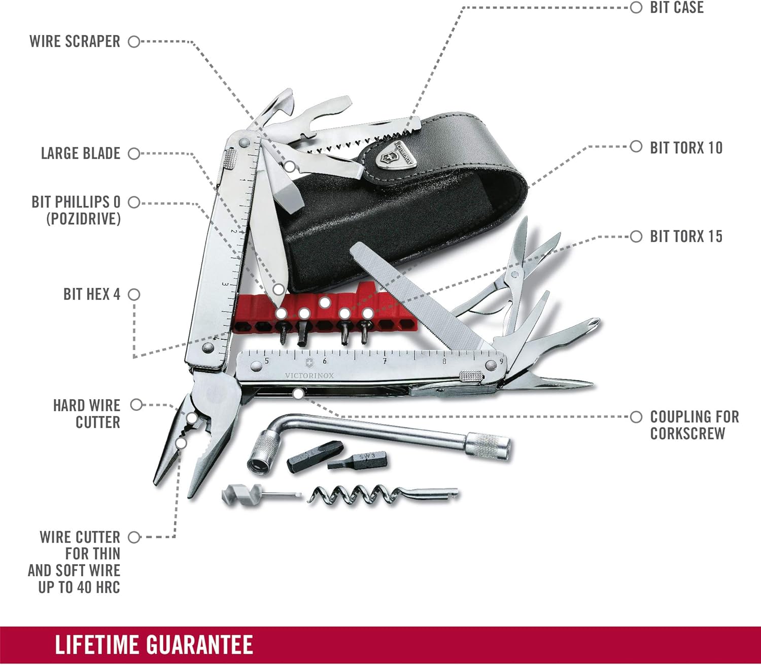 Victorinox Swiss Tool X Plus Swiss Army Knife, Large, Multi Tool, 37 Functions, Locking Blade, Case, Silver - Image 5
