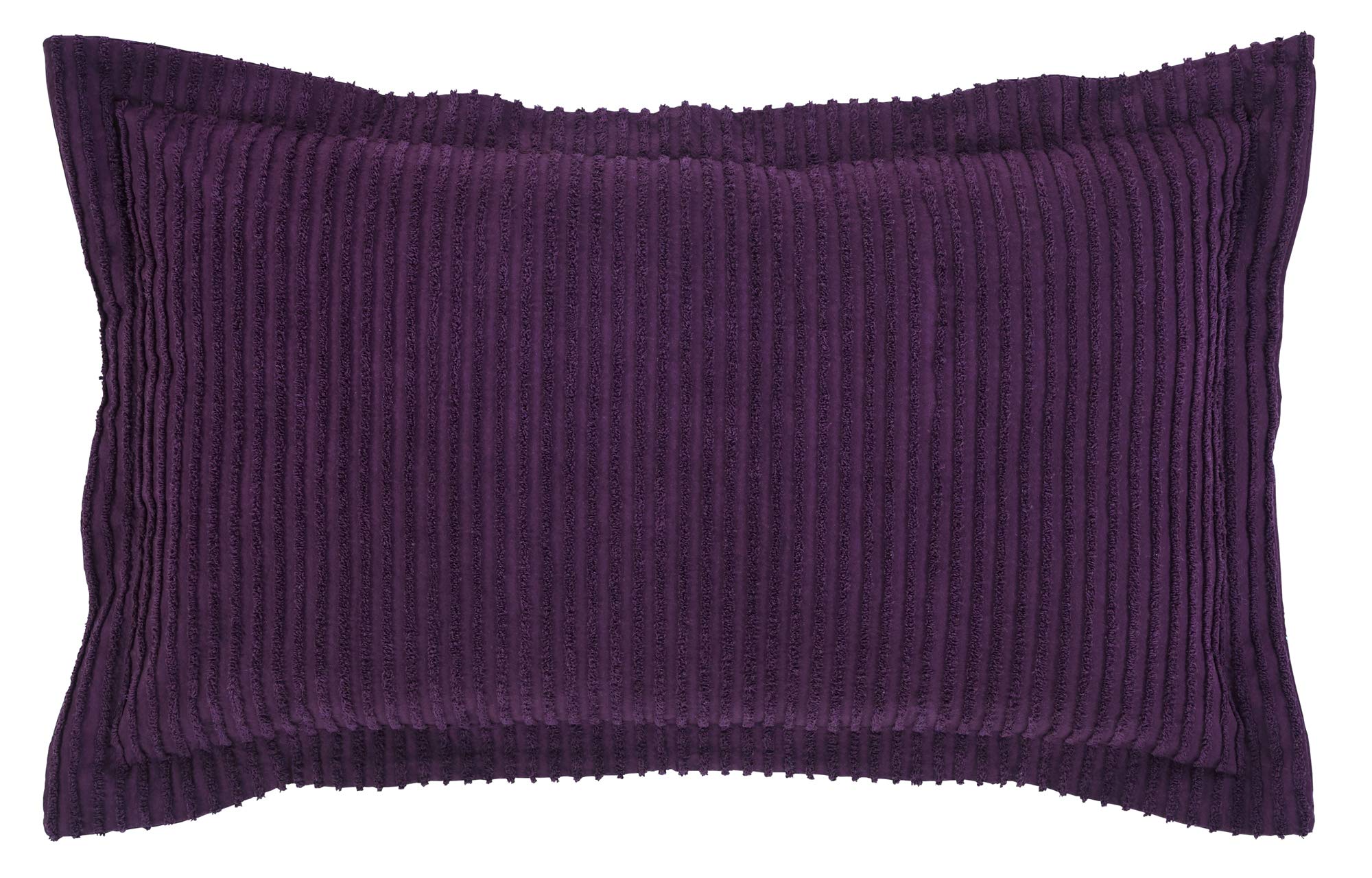 Better Trends 100% Cotton Tufted Unique Luxurious Machine Washable Tumble Dry, Plum, King Sham