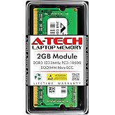 A-Tech 2GB DDR3 1333MHz PC3-10600 CL9 SODIMM 204-Pin Non-ECC SO-DIMM Laptop, Notebook RAM Memory Module